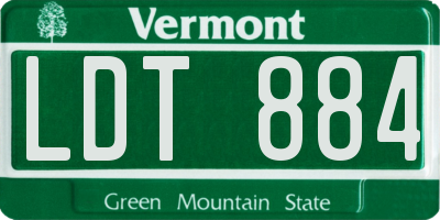 VT license plate LDT884