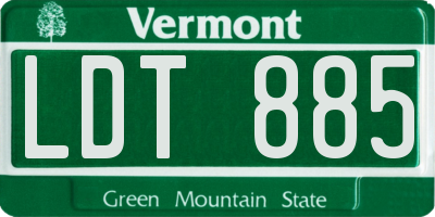 VT license plate LDT885