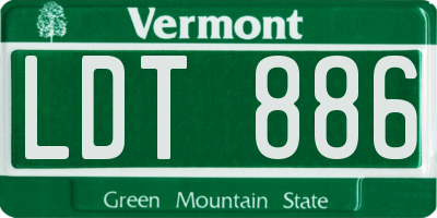 VT license plate LDT886