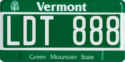 VT license plate LDT888