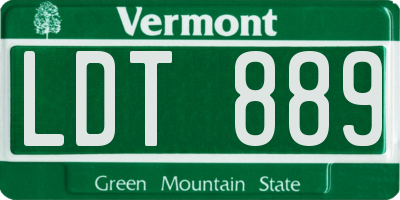 VT license plate LDT889