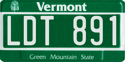 VT license plate LDT891