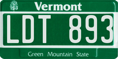 VT license plate LDT893