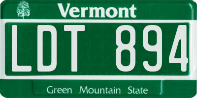 VT license plate LDT894