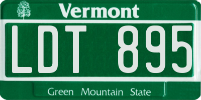 VT license plate LDT895