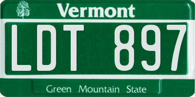 VT license plate LDT897