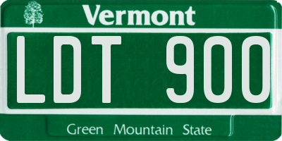 VT license plate LDT900