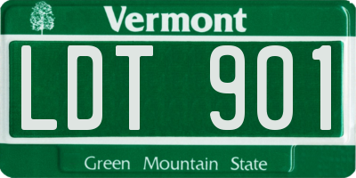 VT license plate LDT901