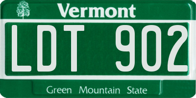 VT license plate LDT902