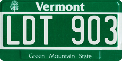 VT license plate LDT903