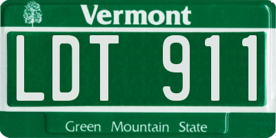 VT license plate LDT911