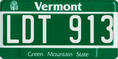 VT license plate LDT913