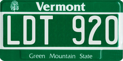 VT license plate LDT920