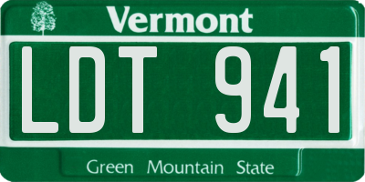 VT license plate LDT941