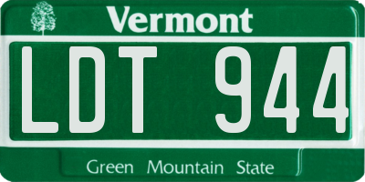 VT license plate LDT944