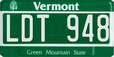 VT license plate LDT948