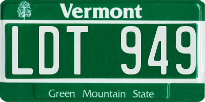VT license plate LDT949