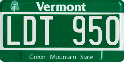 VT license plate LDT950