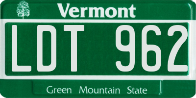 VT license plate LDT962