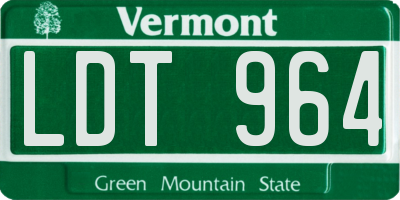 VT license plate LDT964