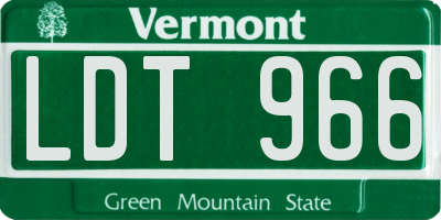 VT license plate LDT966