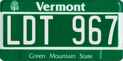 VT license plate LDT967