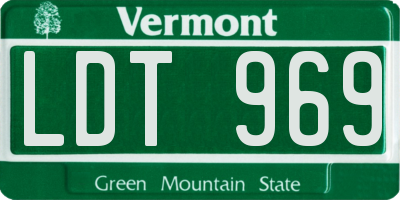 VT license plate LDT969