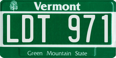 VT license plate LDT971