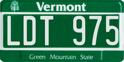 VT license plate LDT975