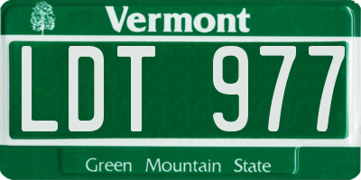 VT license plate LDT977