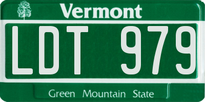VT license plate LDT979