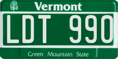 VT license plate LDT990