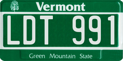 VT license plate LDT991