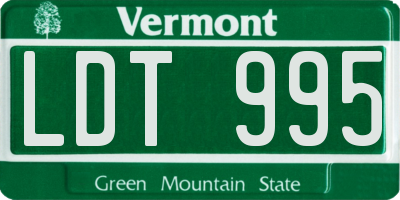 VT license plate LDT995