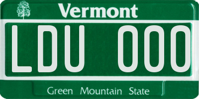 VT license plate LDU000