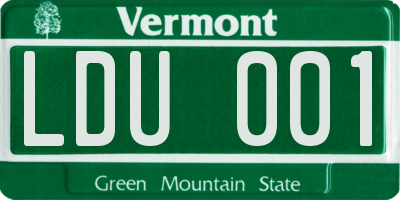 VT license plate LDU001
