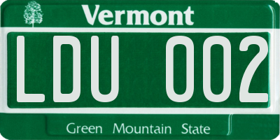 VT license plate LDU002