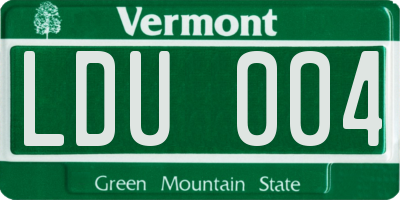 VT license plate LDU004