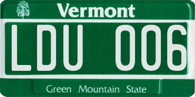 VT license plate LDU006