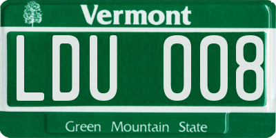 VT license plate LDU008