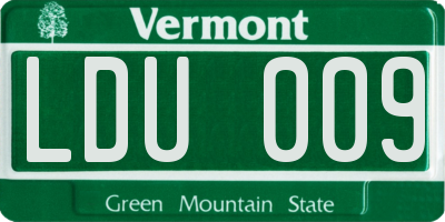VT license plate LDU009