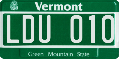 VT license plate LDU010