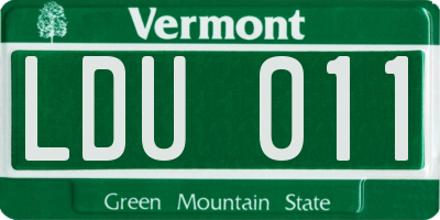 VT license plate LDU011