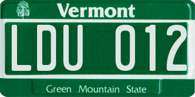 VT license plate LDU012