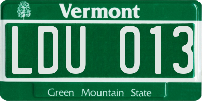 VT license plate LDU013