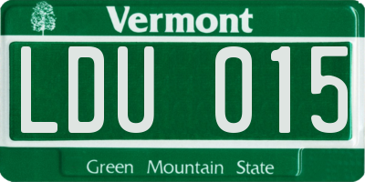 VT license plate LDU015