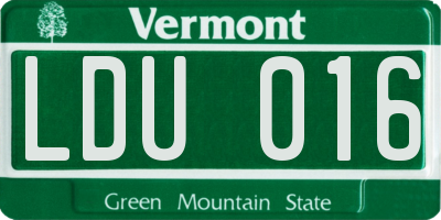 VT license plate LDU016