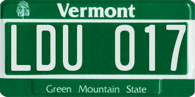 VT license plate LDU017
