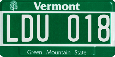 VT license plate LDU018