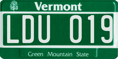 VT license plate LDU019
